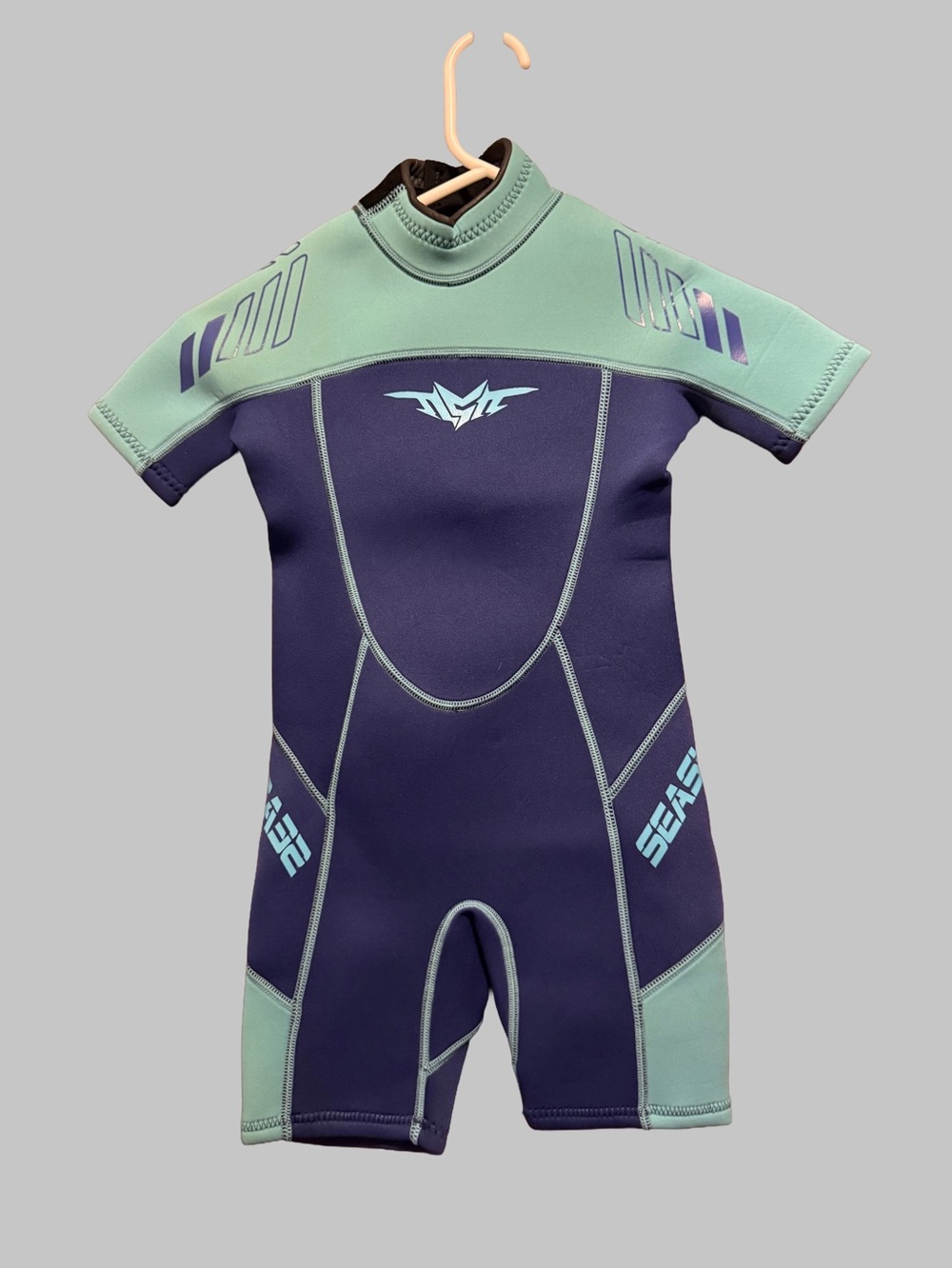 Seaskin Kids Shorty Wetsuit - Navy & Mint